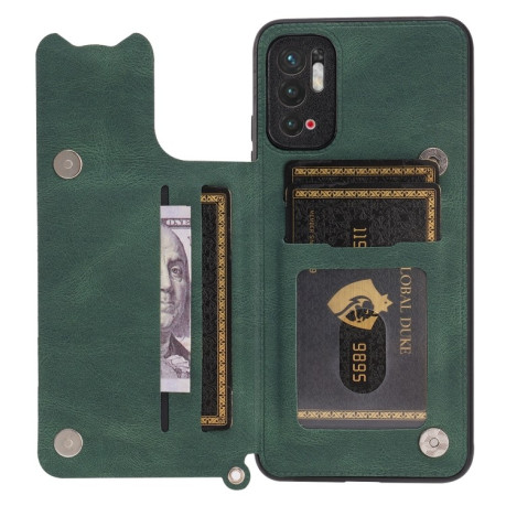 Противоударный чехол Mandala with Card Slot для Xiaomi Poco M3 Pro/Redmi Note 10 5G/10T/11 SE - зеленый