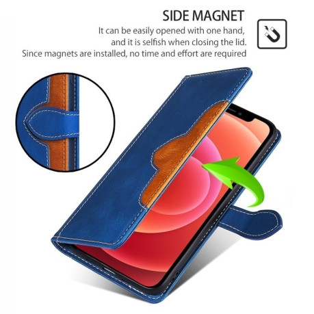 Чохол-книжка Stitching Skin Feel для OPPO Reno12 F/12 FS 5G - синій