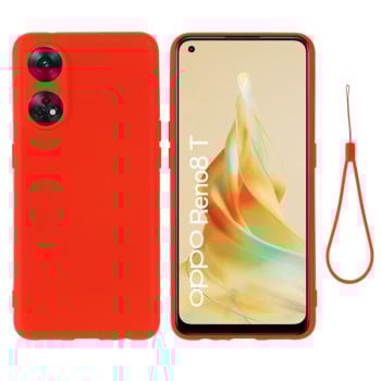 Силиконовый чехол Solid Color Liquid Silicone для OPPO Reno8 T 4G - красный