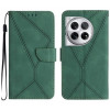 Чехол-книжка Stitching Embossed Leather для OnePlus 12R 5G Global - зеленый