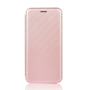Чехол-книжка Carbon Fiber Texture на Samsung Galaxy M42 - розовый
