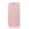 Чохол-книжка Carbon Fiber Texture на Samsung Galaxy M31s - рожеве золото