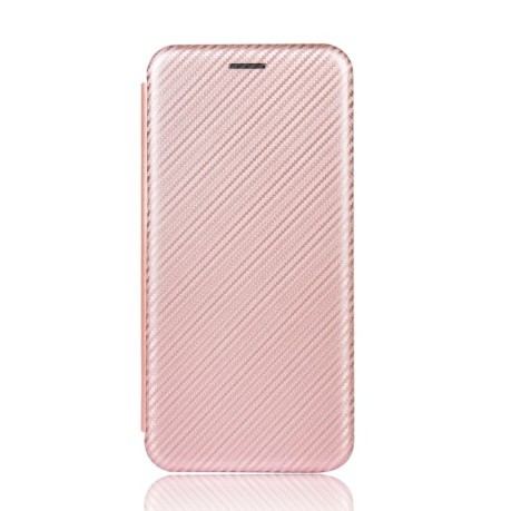 Чохол-книжка Carbon Fiber Texture на Xiaomi Mi Note 10 Lite - рожевий