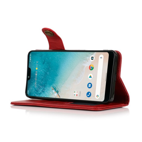 Чехол-книжка KHAZNEH Dual-Splicing для Samsung Galaxy A03 Core - красный