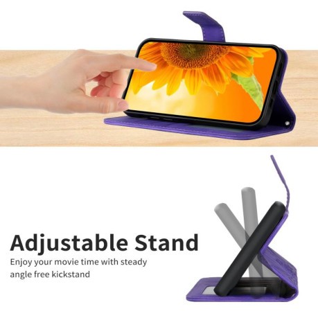 Чехол-книжка Skin Feel Sun Flower для Motorola Edge 60 5G - фиолетовый