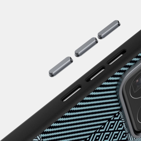 Ультратонкий чехол ABEEL 6D Micro Relief MagSafe Magnetic на Xiaomi 15 Pro - Carbon Fiber Blue
