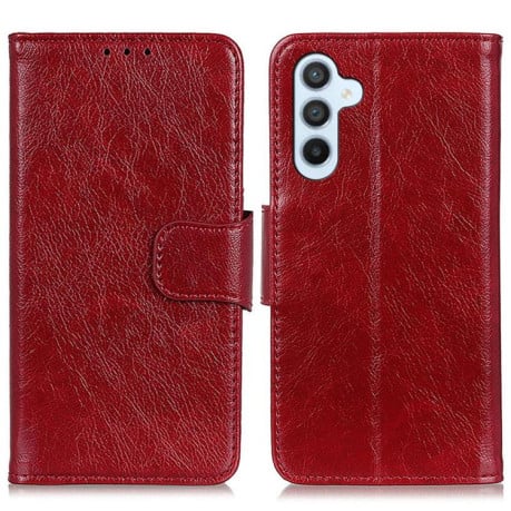 Чохол-книжка Mirren фактура &quot;Crazy Horse&quot; з магнітним хлястиком на Samsung Galaxy S25 FE 5G - червоний