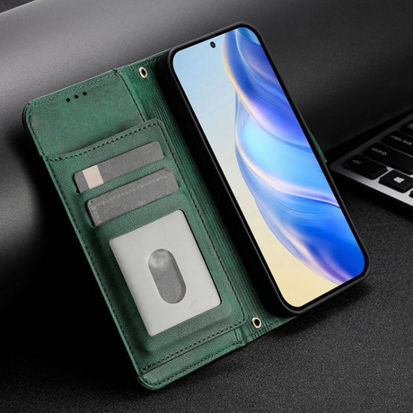 Чехол-книжка Multi-Card Slots Zipper Wallet на Realme Note 80 4G — зелёный