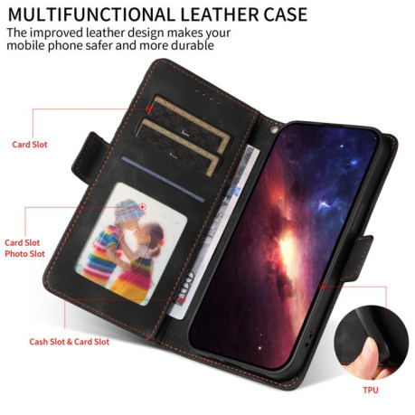 Чехол-книжка Embossed Rhombus Starry Leather для Xiaomi Redmi Note 14 4G 164.84mm - черный