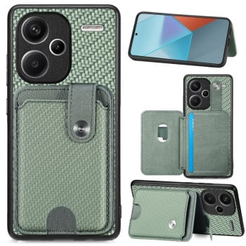 Противоударный чехол Wristband Kickstand Card для Xiaomi Redmi Note 13 Pro+ - зеленый