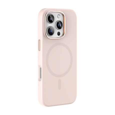 Противоударный чехол Mutural Karen Series Liquid Silicone MagSafe Magnetic для iPhone 16 Pro Max - розовый