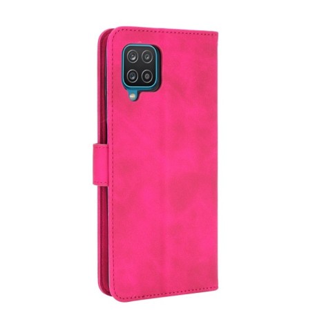Чохол-книжка Solid Color Skin Feel на Samsung Galaxy A12/M12 - пурпурно-червоний
