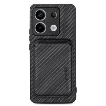 Чохол Carbon Fiber Leather Card Magnetic на Xiaomi Redmi Note 13 Pro 5G/Poco X6 5G - чорний