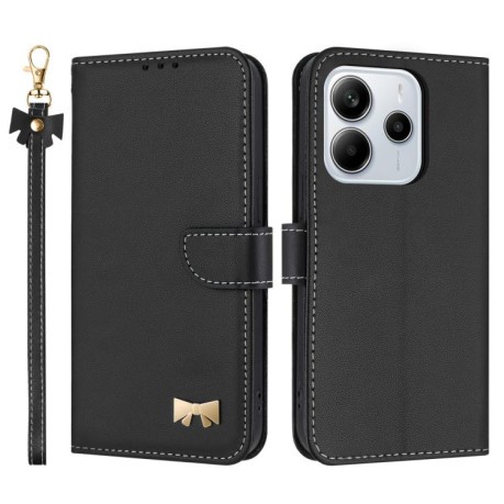 Чехол-книжка Metal Bow Leather для Xiaomi Redmi Note 14 4G 164.84mm - черный