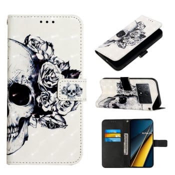 Чохол-книжка 3D Painting для Xiaomi Poco X6 Pro - Skull
