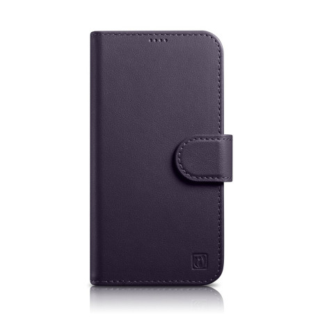 Кожаный чехол-книжка iCarer Wallet Case 2in1 для iPhone 14\13 - темно-фиолетовый