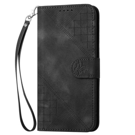 Чохол-книжка Grid Butterfly Embossed Pattern Flip Leather для Xiaomi Redmi Note 14 Pro 5G/Poco X7 - чорний