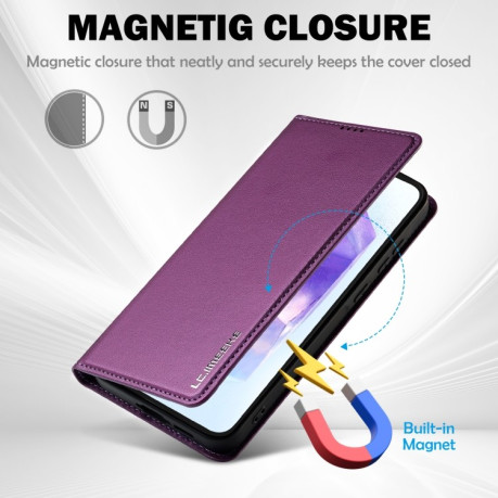 Чохол-книжка LC.IMEEKE L1 Series Frosted Fine Texture для Samsung Galaxy S25+ 5G - фіолетовий
