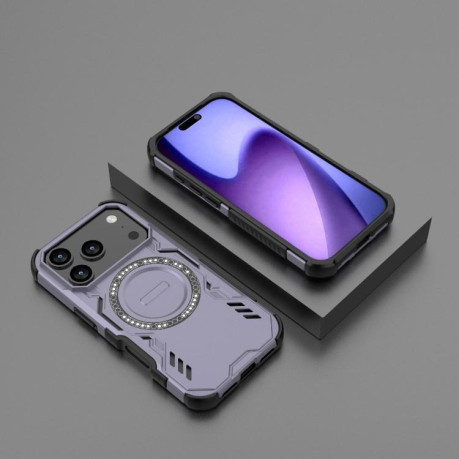 Противоударный чехол Butterfly Armor MagSafe Magnetic Ring Shockproo для iPhone 17 Pro - фиолетовый