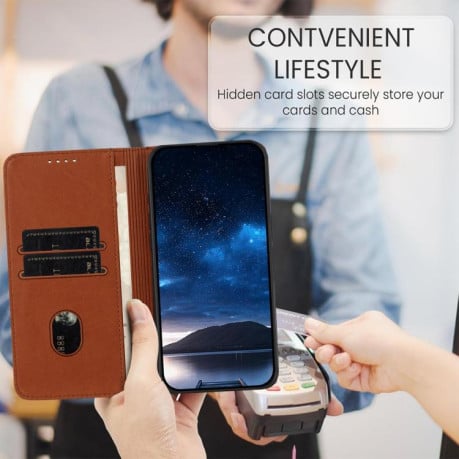Чохол-книжка Strong Magnetic Frosted на Motorola Edge 60 - коричневий