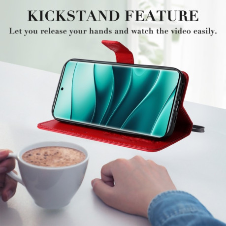 Чохол-книжка Embossed Butterfly для Xiaomi Redmi Note 14 Pro 5G/ 14 Pro+ 5G - червоний