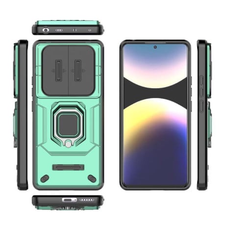 Протиударний чохол Sliding Camshield для Redmi Note 14 Pro 4G Global - зелений