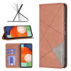 Чехол-книжка Rhombus Texture для Samsung Galaxy A13 4G - коричневый