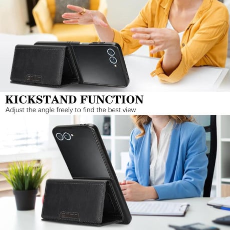 Чохол-книжка Kalebol Strong з MagSafe Tri-Fold з кишенькою для карт на Samsung Galaxy Filp 7 - чорний