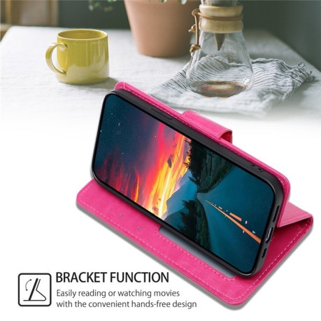 Чехол-книжка Crystal Texture для Motorola Edge 50 5G - пурпурно-красный