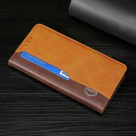 Чохол-книжка Contrast Color для Samsung Galaxy M13 - коричневий