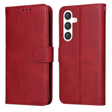 Чехол-книжка Stitching Calf Texture для Samsung Galaxy S25+ 5G - красный