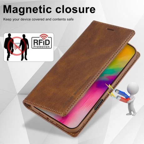 Чехол-книжка LCIMEEKE RFID для iPhone 16 Pro Max - коричневый