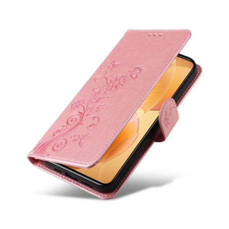 Чохол-книжка Embossed Butterfly для Xiaomi 14T Pro – рожеве золото