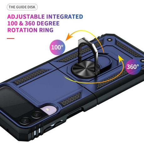 Противоударный чехол 360 Degree Rotating Holder на Samsung Galaxy Z Flip3 5G - синий