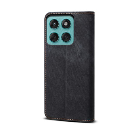 Чехол книжка Denim Texture Casual Style на Motorola Moto G86 Power - черный