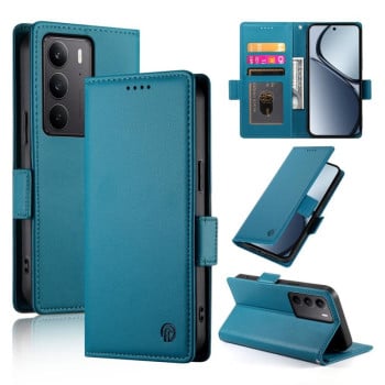 Чохол-книжка Side Buckle Magnetic Frosted Leather на Realme C75 / Realme 14x - синій