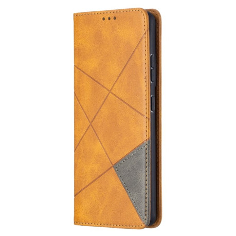 Чехол-книжка Rhombus Texture на Samsung Galaxy S21 Ultra - желтый
