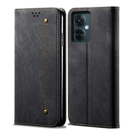 Чехол книжка Denim Texture Casual Style на Vivo Y36 5G / 4G - черный