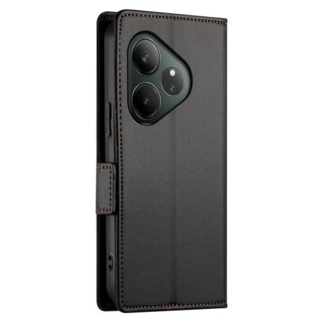 Чехол-книжка Side Buckle Magnetic Frosted Leather для Realme GT 6 Global/ Realme GT 6 4G - черный