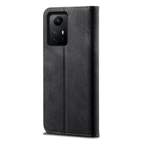 Чохол книжка Denim Texture Casual Style на Xiaomi Redmi Note 12S - чорний
