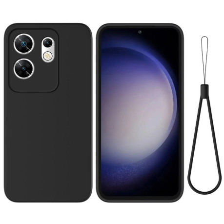 Силиконовый чехол Solid Color Liquid Silicone на Infinix Zero 30 4G - черный