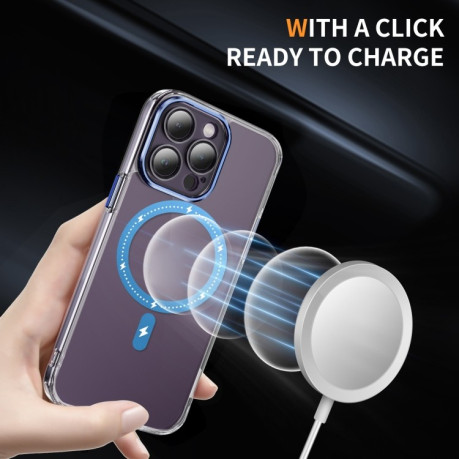 Чехол Clear Case MagSafe Simple Magnetiс для iPhone 15 Pro - синий