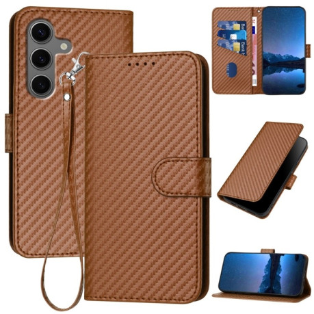Чохол-книжка Carbon Fiber Texture на Samsung Galaxy S25+ 5G - кавовий