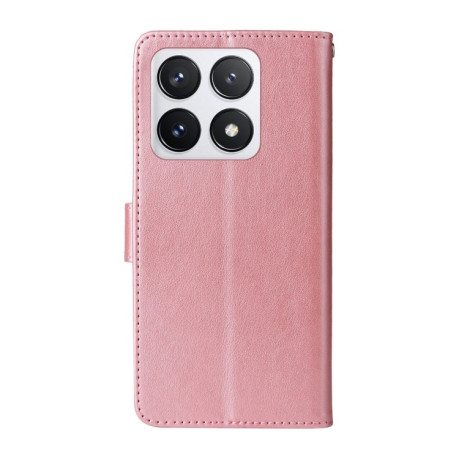Чохол-книжка Embossed Butterfly для Xiaomi 14T Pro – рожеве золото