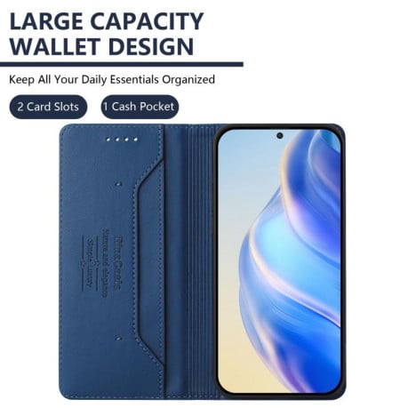 Чохол-книжка RC01 Dual-Folded Magnetic Suction RFID Leather на Infinix Note 60 / 60 Pro — темно-синій