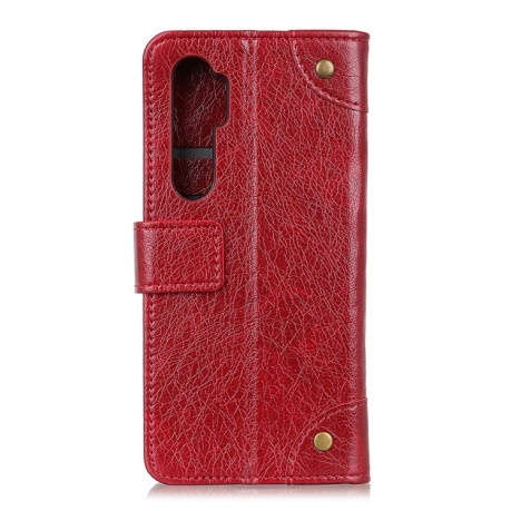 Чехол-книжка Copper Buckle Nappa Texture на Xiaomi Mi Note 10 Lite - красный