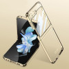 Противоударный чехол GKK Electroplating + Glass для Samsung Galaxy  Flip 6/Flip 7 FE - золотой