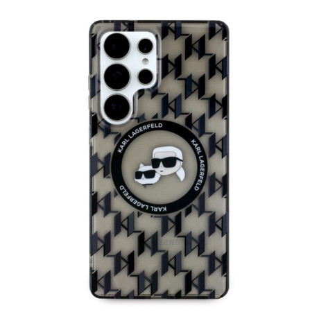 Оригінальний чохол Karl Lagerfeld Button Karl &amp; Choupette Heads On KL Pattern MagSafe для Samsung Galaxy S25 Ultra - black