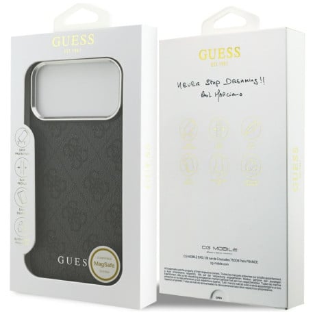 Оригинальный чехол Guess 4G Classic Logo с MagSafe на iPhone 17 Pro Max - black