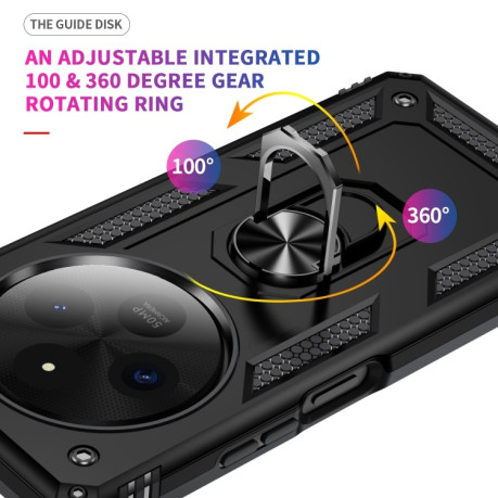 Протиударний чохол HMC 360 Degree Rotating Holder на Xiaomi Redmi 14C 4G/Poco C75/Redmi A4 5G - чорний